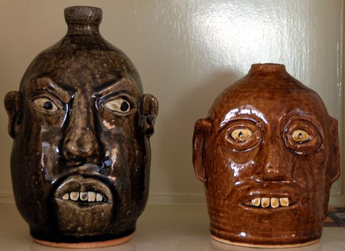 Pair of Face Jugs