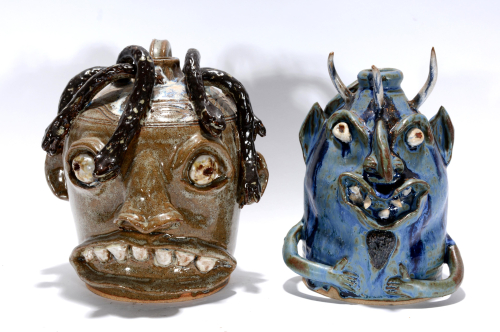 First Multi-Snake Face Jug And Blue Devil Jug