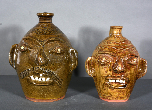 Pair of Face Jugs